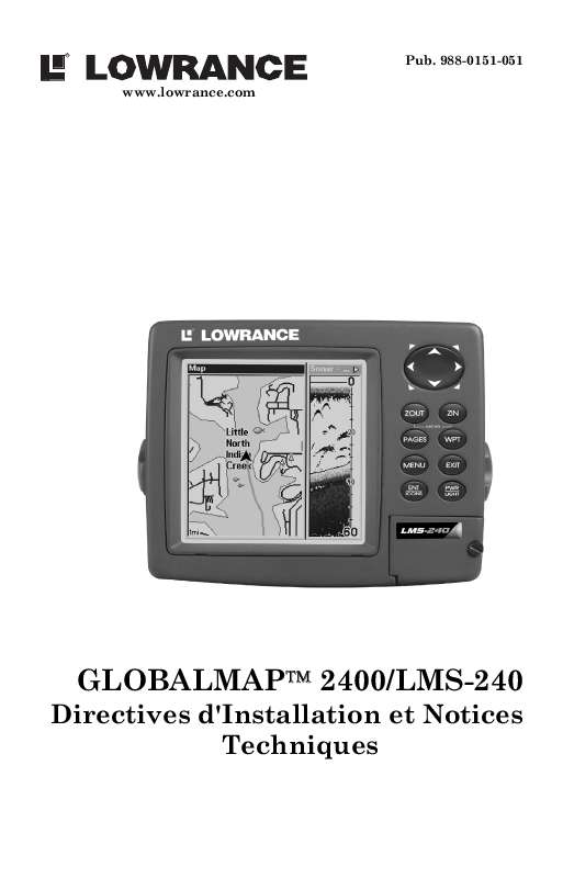 Guide utilisation LOWRANCE GLOBALMAP 2400  de la marque LOWRANCE