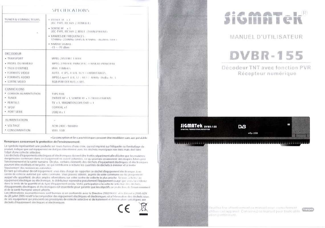 Guide utilisation SIGMATEK DVBR-155  de la marque SIGMATEK