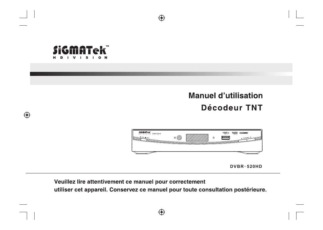 Guide utilisation SIGMATEK DVBR-520HD  de la marque SIGMATEK