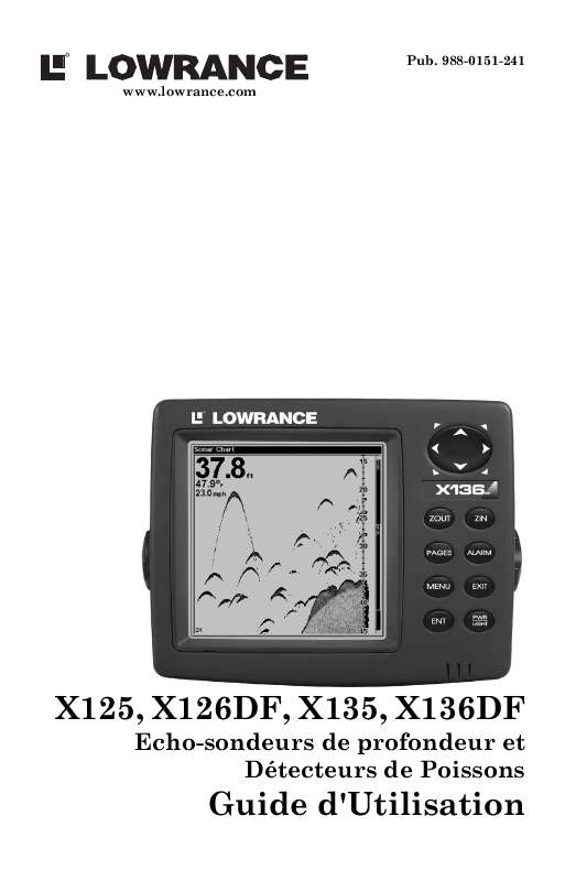 Guide utilisation LOWRANCE X125  de la marque LOWRANCE