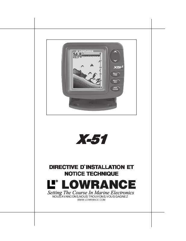 Guide utilisation LOWRANCE X51  de la marque LOWRANCE