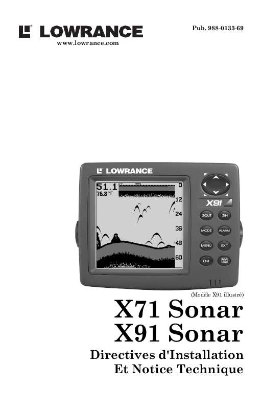 Guide utilisation LOWRANCE X91  de la marque LOWRANCE