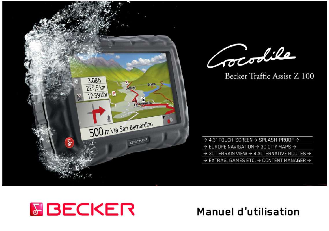 Guide utilisation BECKER TRAFFIC ASSIST Z100 CROCODILE  de la marque BECKER