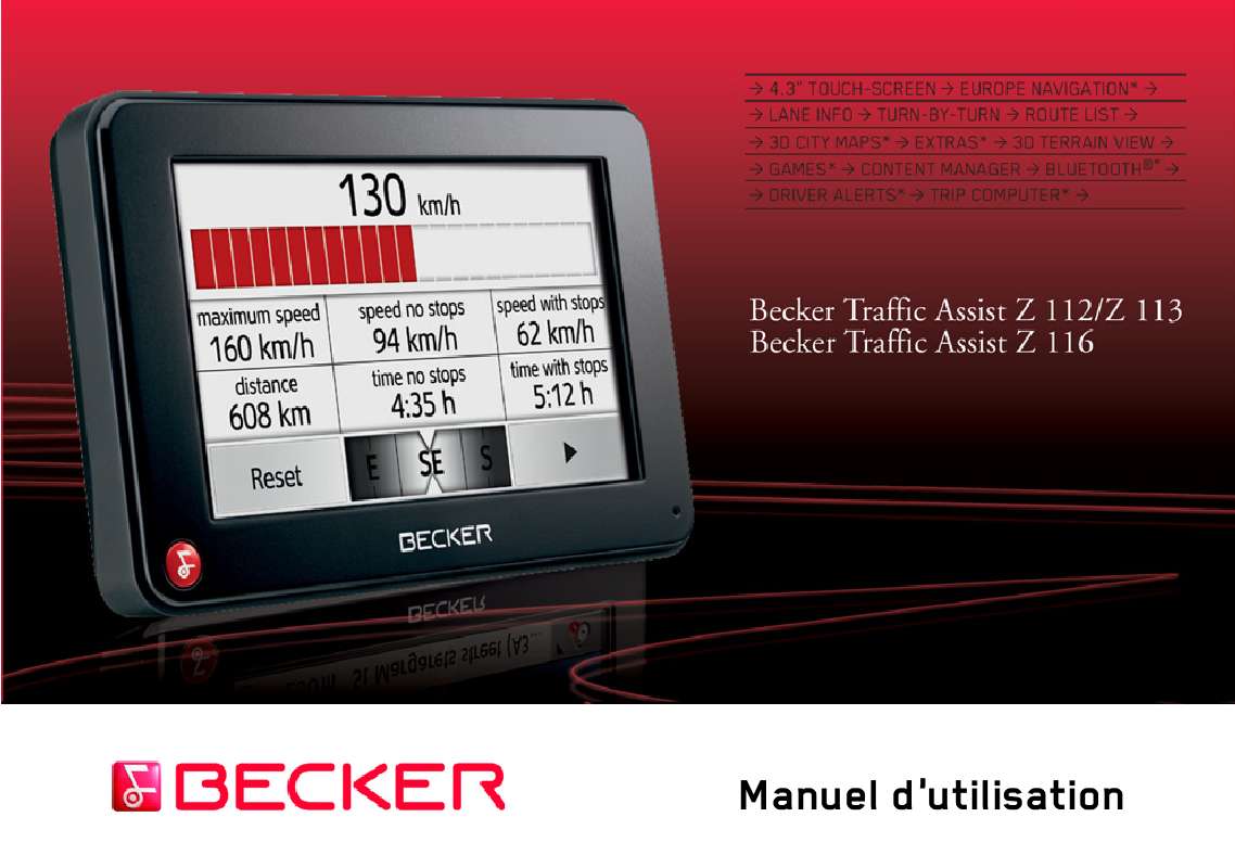 Guide utilisation BECKER TRAFFIC ASSIST Z112  de la marque BECKER