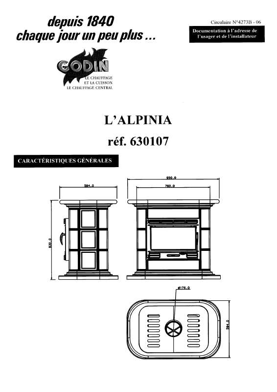 Guide utilisation GODIN 630107 ALPINIA  de la marque GODIN