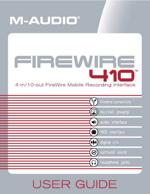 Guide utilisation M-AUDIO FIREWIRE 410  de la marque M-AUDIO