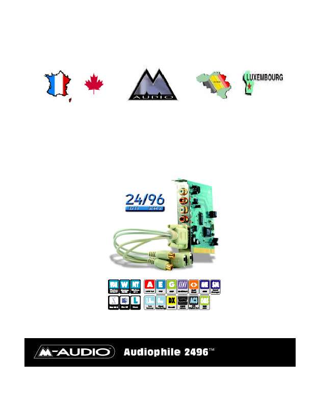 Guide utilisation M-AUDIO AUDIOPHILE 2496  de la marque M-AUDIO