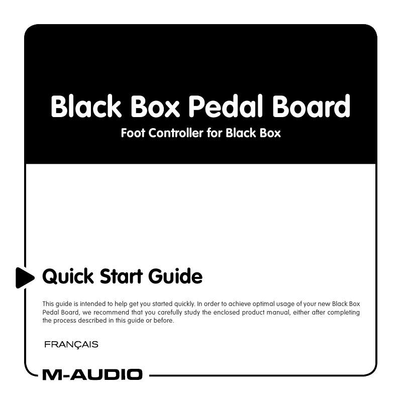 Guide utilisation M-AUDIO BLACK BOX PEDAL BOARD  de la marque M-AUDIO