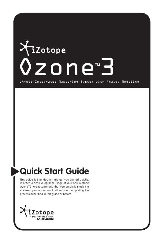 Guide utilisation M-AUDIO IZOTOPE OZONE 3  de la marque M-AUDIO