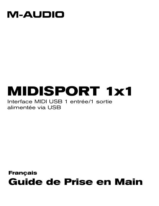 Guide utilisation M-AUDIO MIDISPORT 1X1  de la marque M-AUDIO