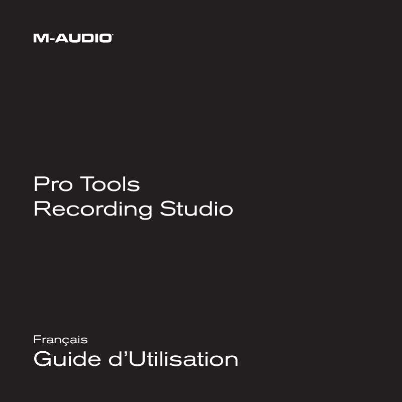 Guide utilisation M-AUDIO PRO TOOLS RECORDING STUDIO  de la marque M-AUDIO