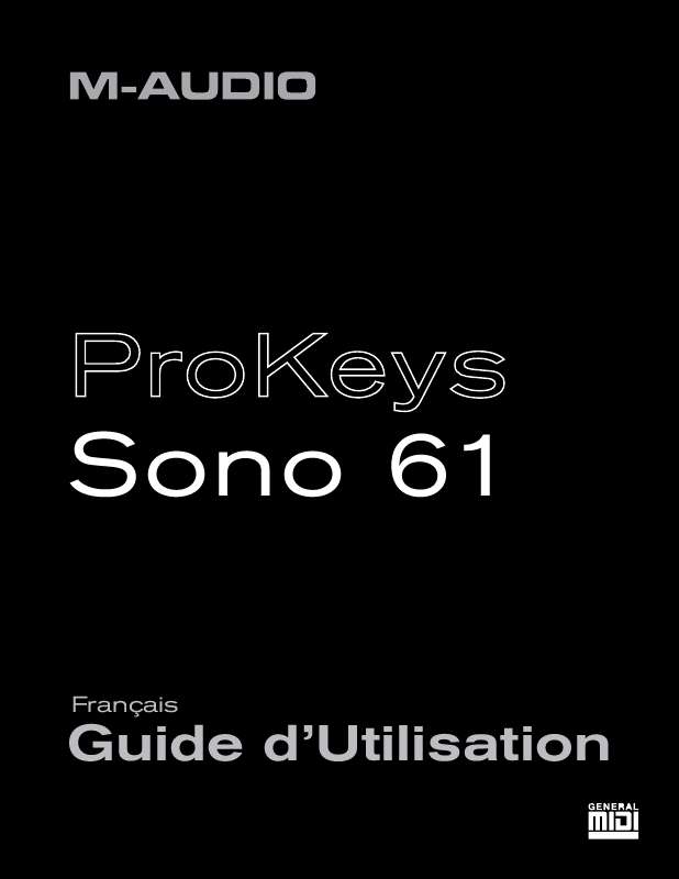 Guide utilisation M-AUDIO PROKEYS SONO 61  de la marque M-AUDIO