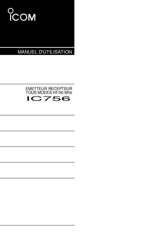 Guide utilisation ICOM IC 756  de la marque ICOM