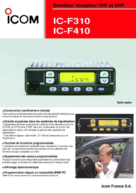 Guide utilisation ICOM IC-F310  de la marque ICOM