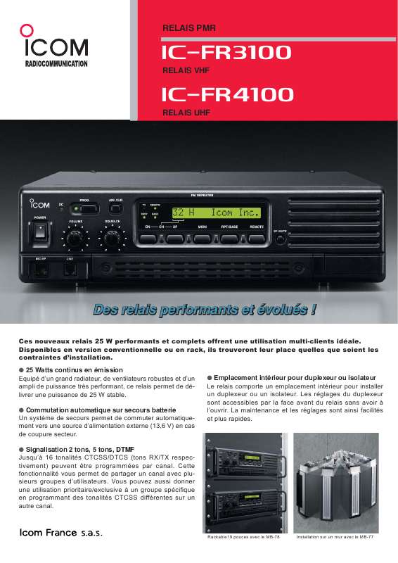 Guide utilisation ICOM IC-FR4000  de la marque ICOM