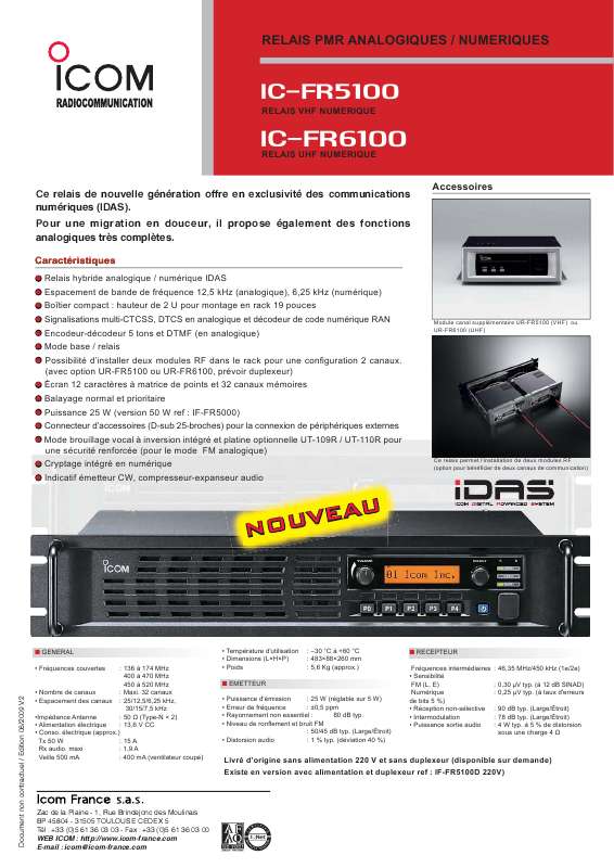 Guide utilisation ICOM IC-FR5100  de la marque ICOM