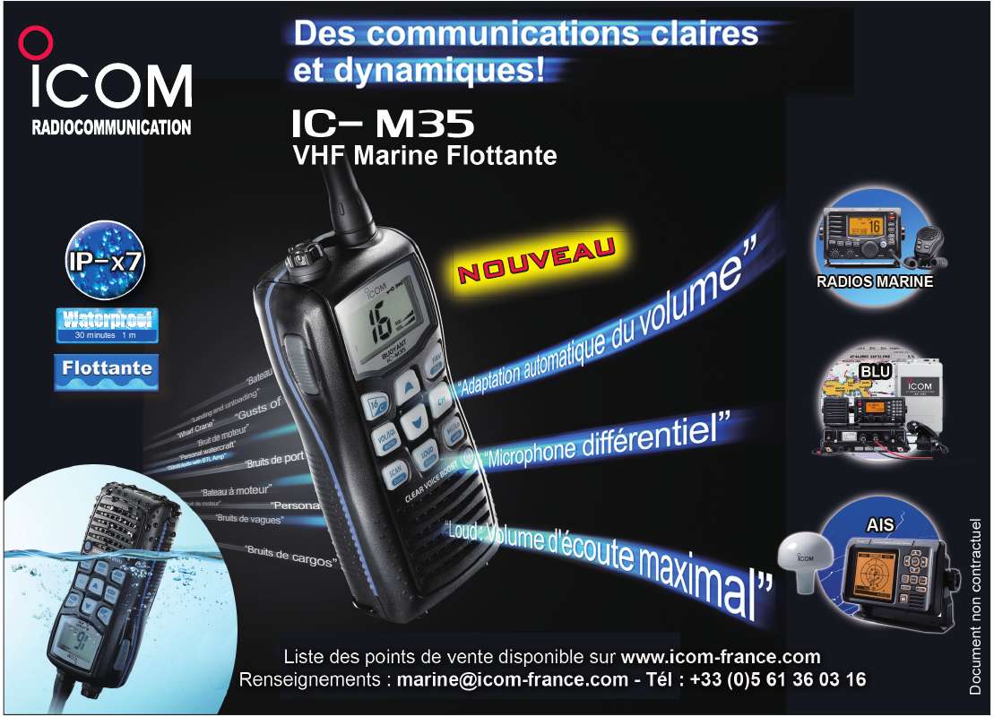 Guide utilisation ICOM IC-M35  de la marque ICOM