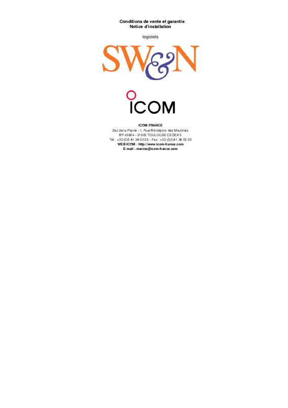 Guide utilisation ICOM SWN  de la marque ICOM