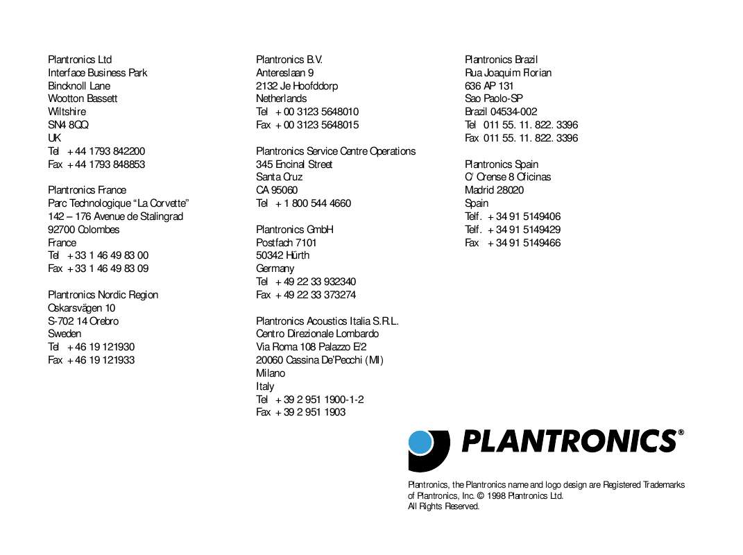 Guide utilisation PLANTRONICS HANDSET SWITCH  de la marque PLANTRONICS