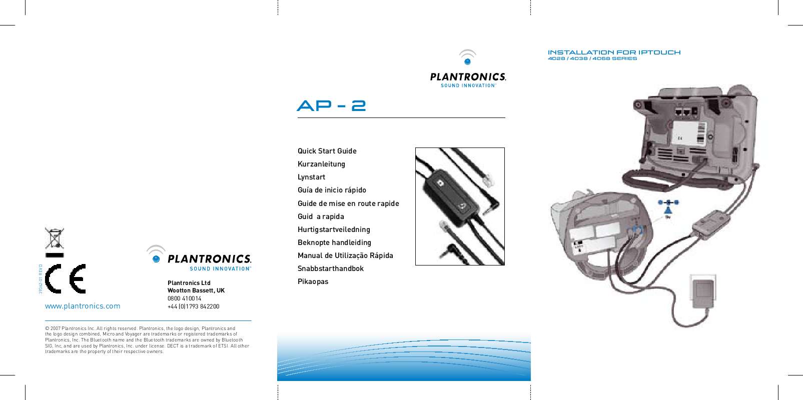 Guide utilisation PLANTRONICS AP-2 ACCESSORY POD  de la marque PLANTRONICS