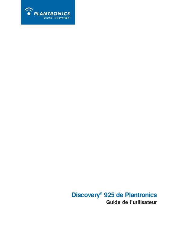 Guide utilisation PLANTRONICS DISCOVERY 925  de la marque PLANTRONICS