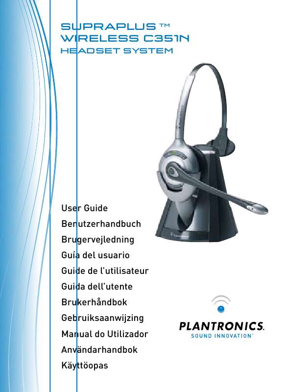 Guide utilisation PLANTRONICS SUPRAPLUS WIRELESS CS351N  de la marque PLANTRONICS