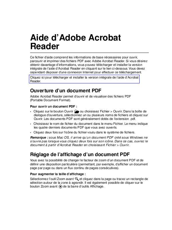 Guide utilisation ADOBE ACROBAT READER  de la marque ADOBE