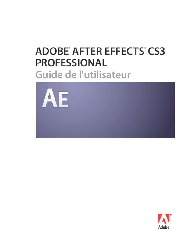 Guide utilisation ADOBE AFTER EFFECTS CS3  de la marque ADOBE
