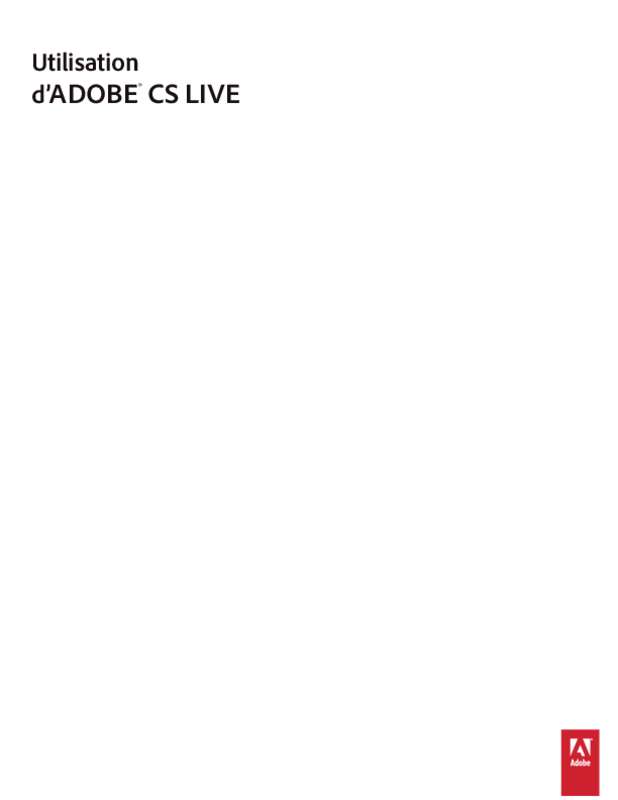 Guide utilisation ADOBE CS LIVE  de la marque ADOBE