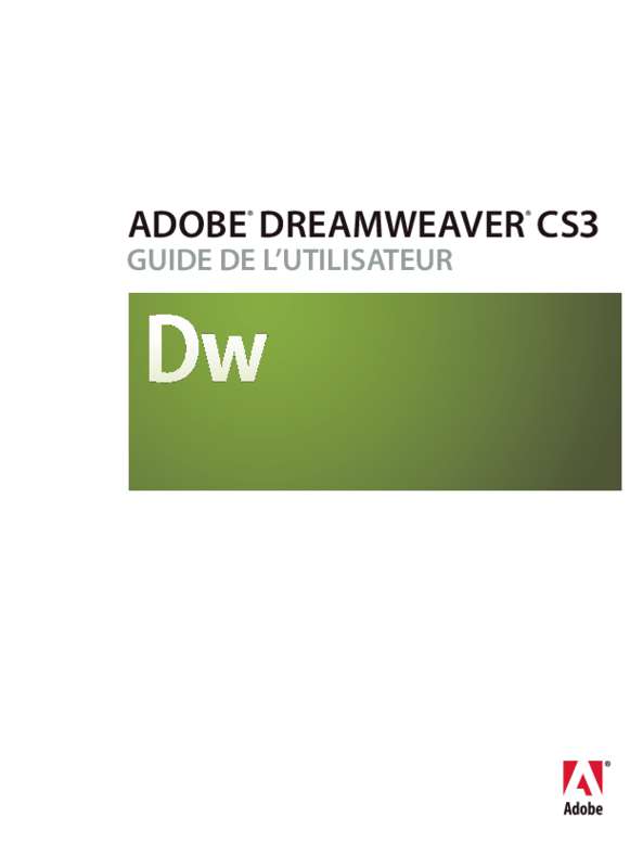 Guide utilisation ADOBE DREAMWEAVER CS3  de la marque ADOBE
