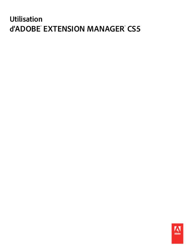 Guide utilisation ADOBE EXTENSION MANAGER CS5  de la marque ADOBE