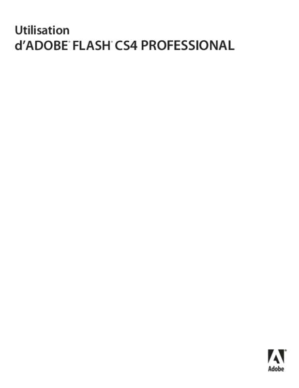 Guide utilisation ADOBE FLASH CS4  de la marque ADOBE