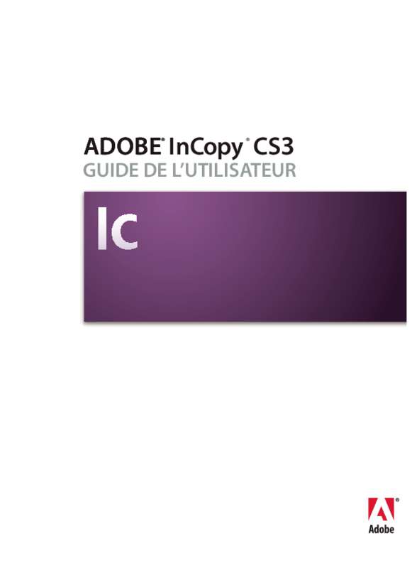 Guide utilisation ADOBE INCOPY CS3  de la marque ADOBE