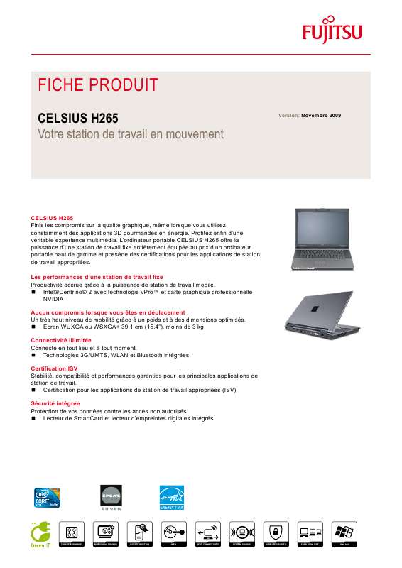 Guide utilisation FUJITSU SIEMENS CELSIUS H265  de la marque FUJITSU SIEMENS