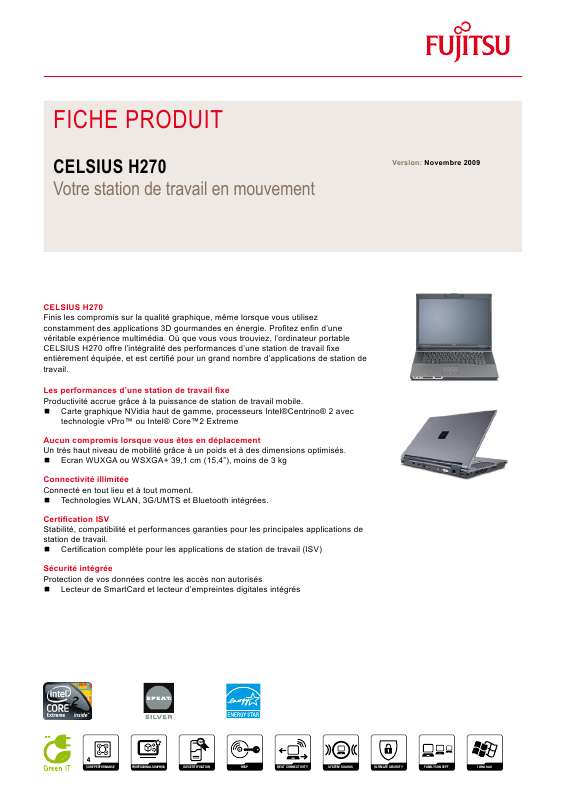 Guide utilisation FUJITSU SIEMENS CELSIUS H270  de la marque FUJITSU SIEMENS