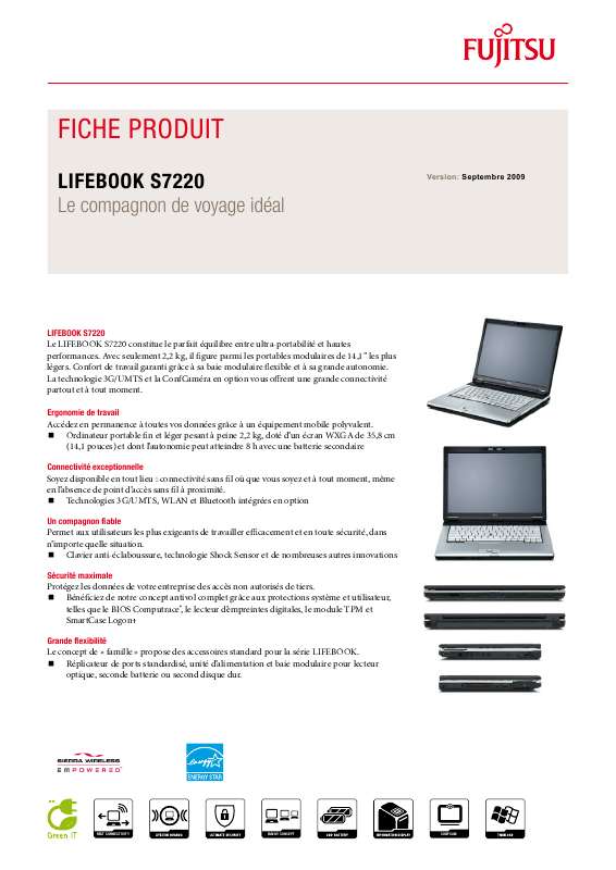 Guide utilisation FUJITSU SIEMENS LIFEBOOK S7220  de la marque FUJITSU SIEMENS
