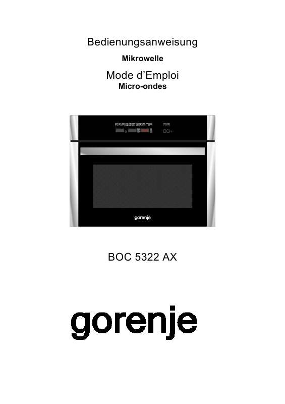 Guide utilisation GORENJE BOC 5322 AX de la marque GORENJE