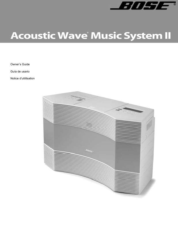 Guide utilisation  BOSE ACOUSTIC WAVE MUSIC SYSTEM II  de la marque BOSE