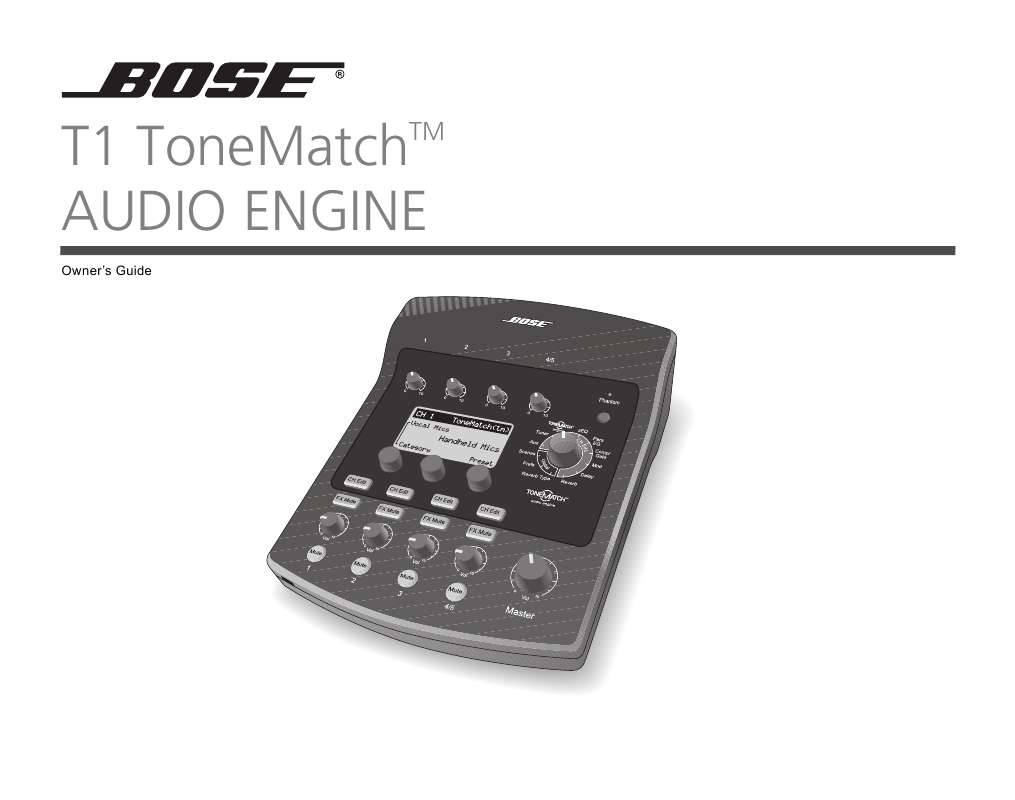 Guide utilisation  BOSE CONTROLEUR AUDIO T1 TONEMATCH  de la marque BOSE