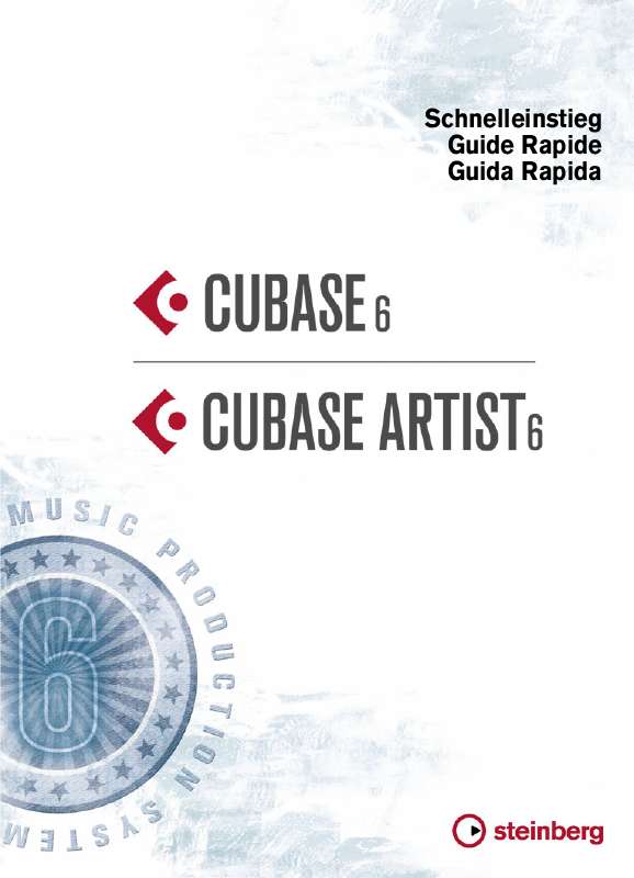 Guide utilisation  STEINBERG CUBASE ARTIST 6  de la marque STEINBERG