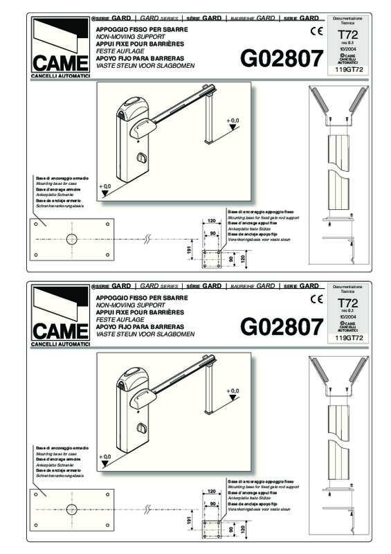 Guide utilisation  CAME G02807  de la marque CAME