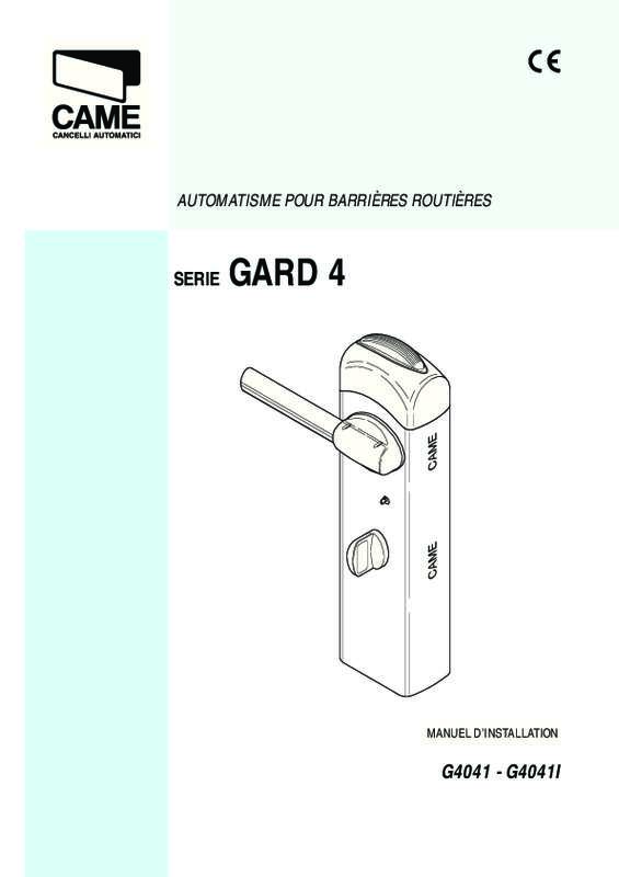 Guide utilisation  CAME G4041  de la marque CAME