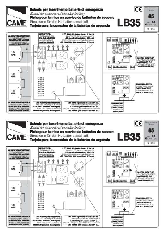 Guide utilisation  CAME LB35  de la marque CAME