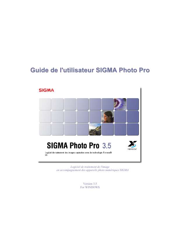 Guide utilisation SIGMA SIGMA PHOTO PRO 3.5  de la marque SIGMA