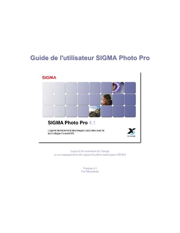 Guide utilisation SIGMA PHOTO PRO 4.1  de la marque SIGMA
