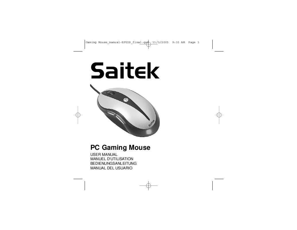 Guide utilisation SAITEK GAMING MOUSE  de la marque SAITEK