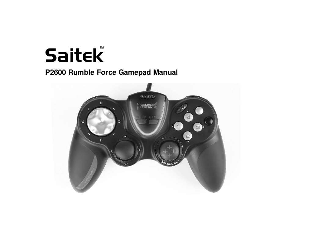 Guide utilisation SAITEK P2600 RUMBLE PAD  de la marque SAITEK