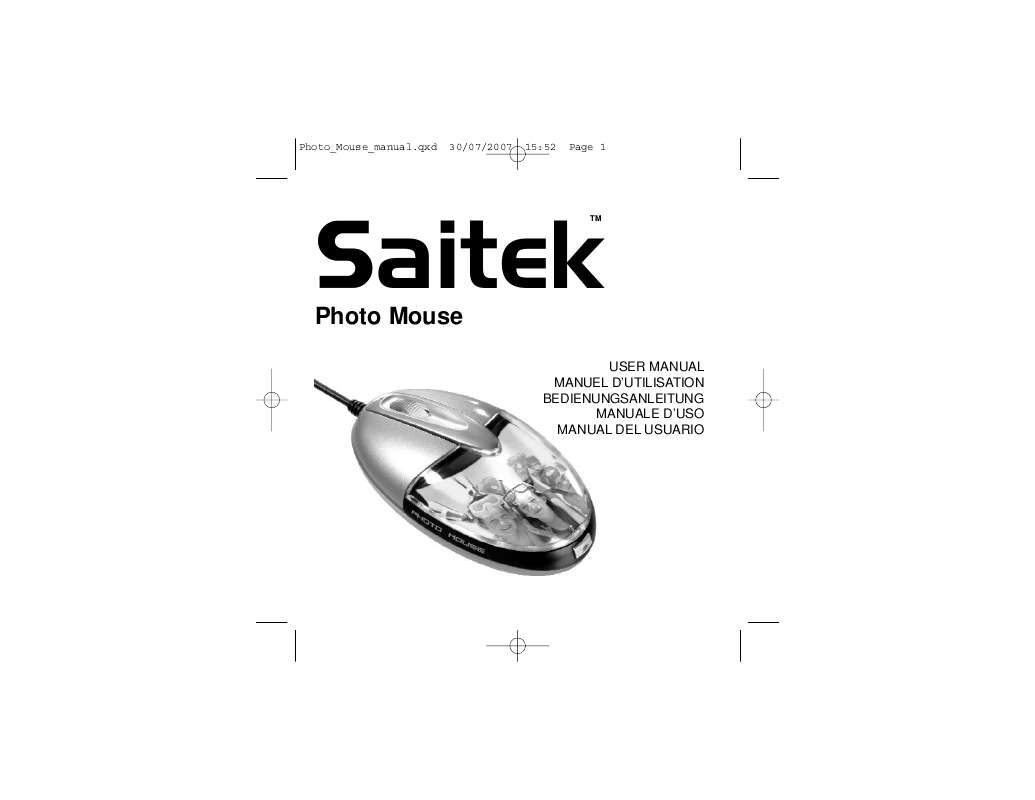 Guide utilisation SAITEK PHOTO MOUSE  de la marque SAITEK
