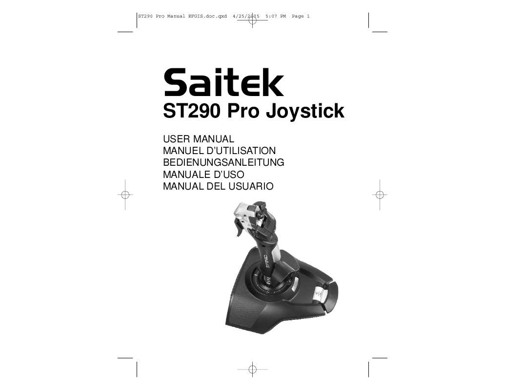 Guide utilisation SAITEK ST290 PRO  de la marque SAITEK