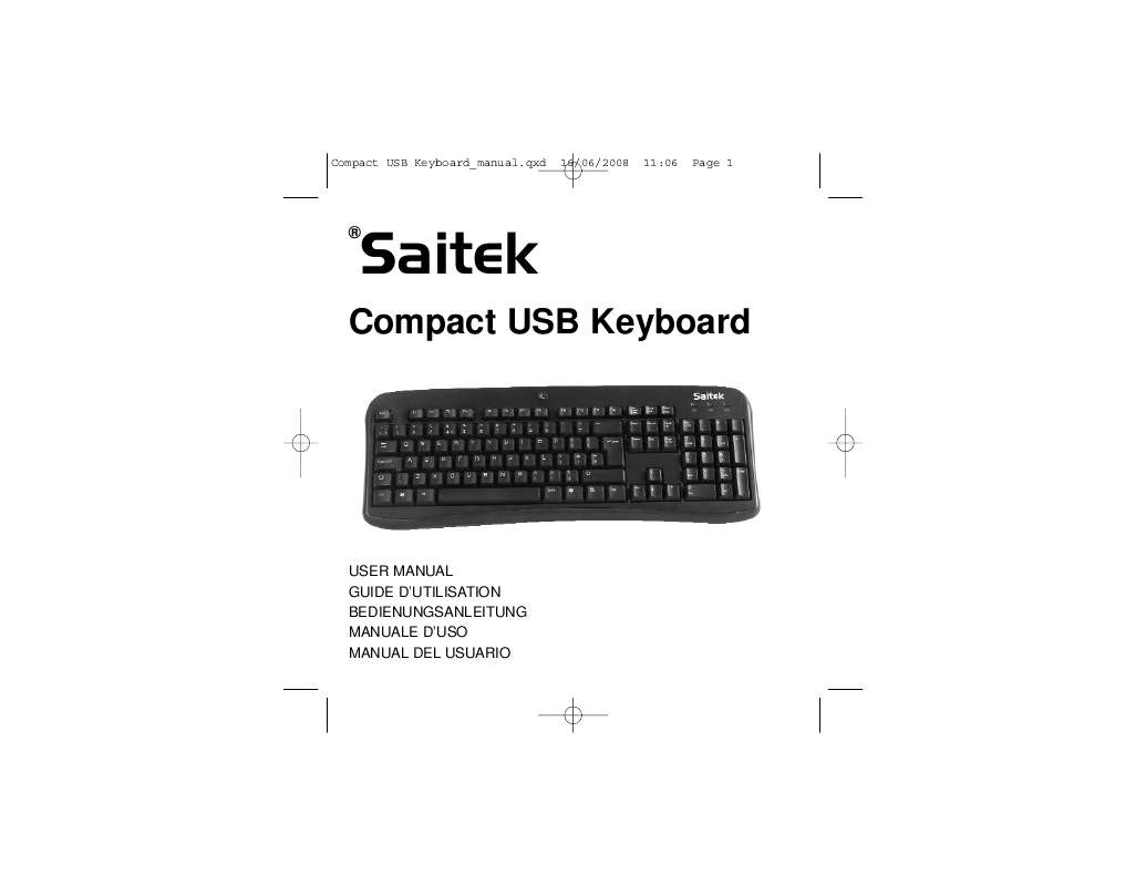 Guide utilisation SAITEK COMPACT USB KEYBOARD  de la marque SAITEK